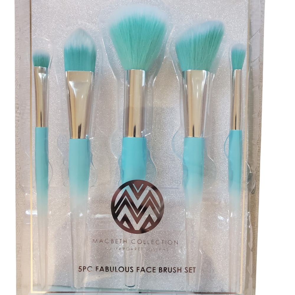 Macbeth Collection Face Brush Set - 5 Piece Makeup Brushes‎ - Cruelty Free New